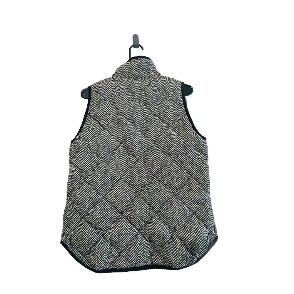 J Crew (S) Down Filled Vest Black Tan Puffer Double Zipper Women’s Size Small - Picture 4 of 15